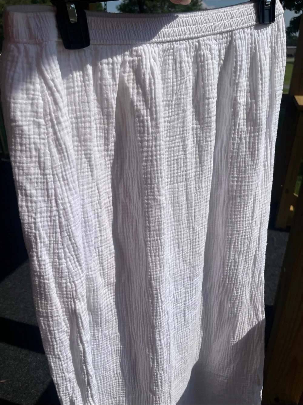 J. Crew White Maxi Skirt with Lightweight Pleats